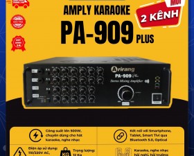 Amply Karaoke Arirang PA909 Plus - 2 Kênh Công Suất Lớn 500W Chuyên Dùng Hát Karaoke, Nghe Nhạc